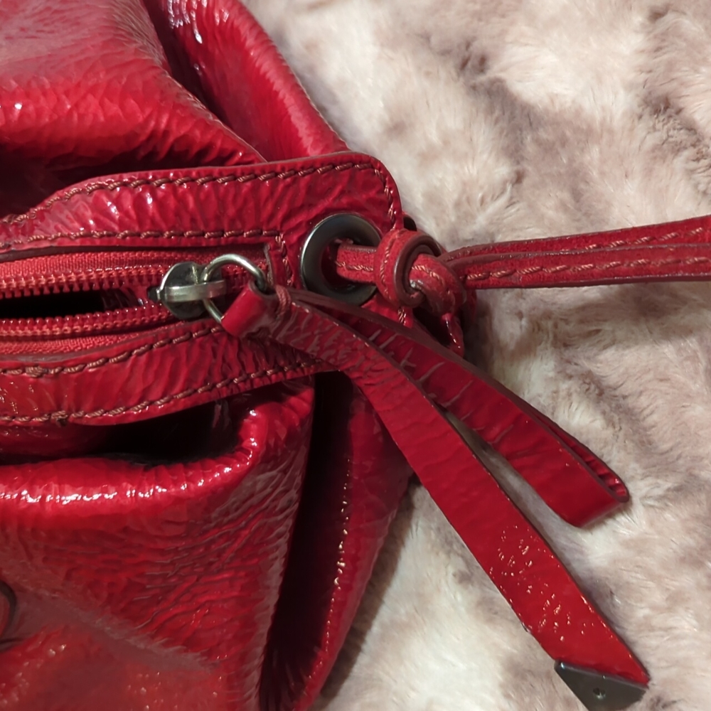 Francesco Biasia Red Patent Leather Satchel - Picture 9 of 9